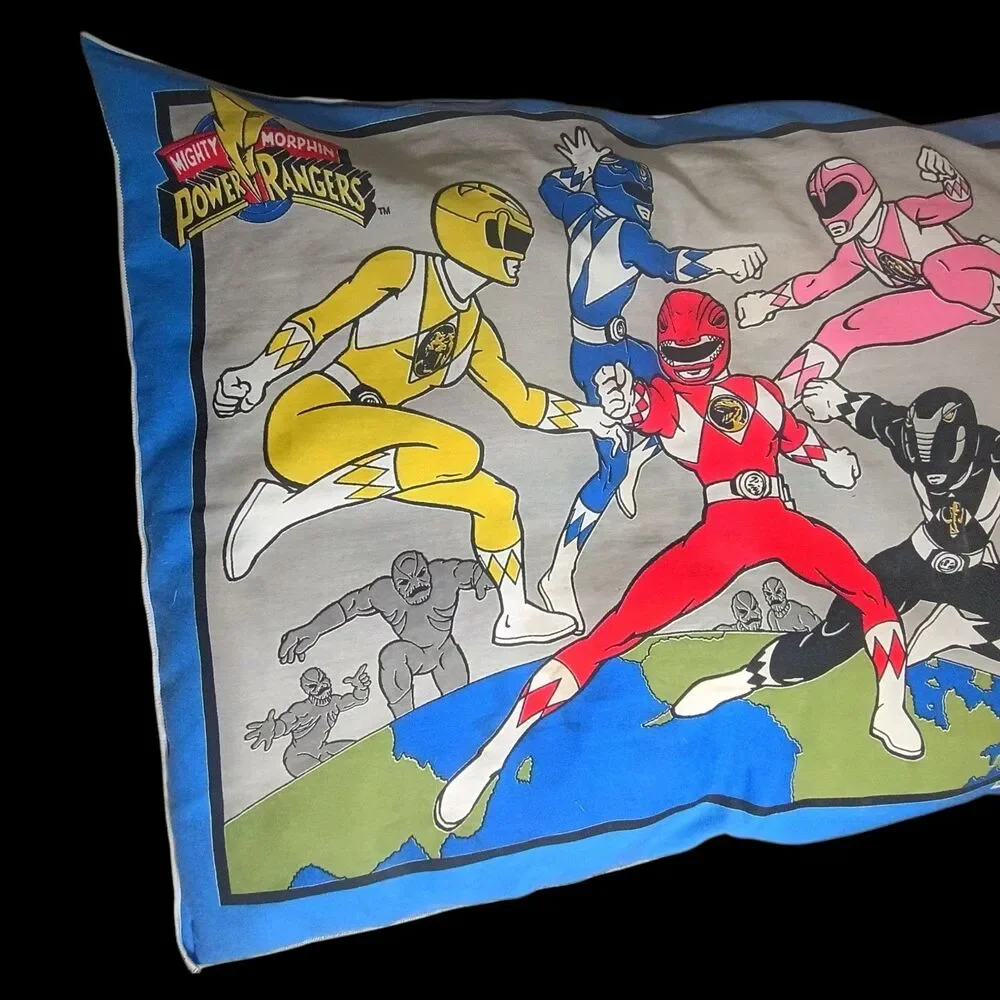 Vtg 1994 Mighty Morphin Power Rangers Pillow Rare Stitched Version Not The Case